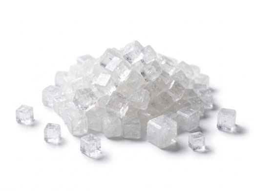Coarse translucent potassium chloride crystals